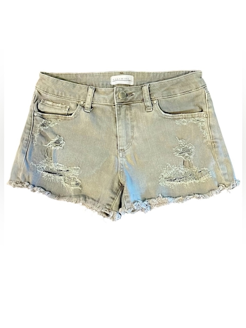 Greywire distressed grey color cutoff shorts, size 26. Excelled condition!!